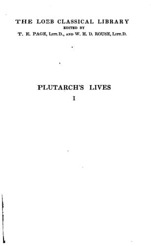 Tapa de Plutarch's Lives; Volume 1