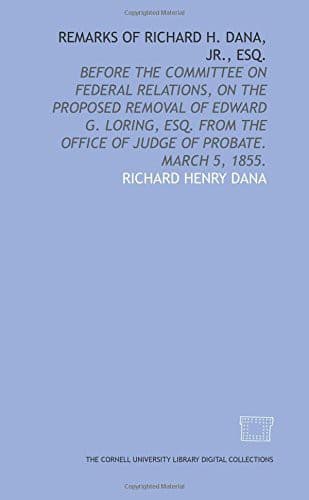 Tapa de Remarks of Richard H. Dana, Jr., esq.