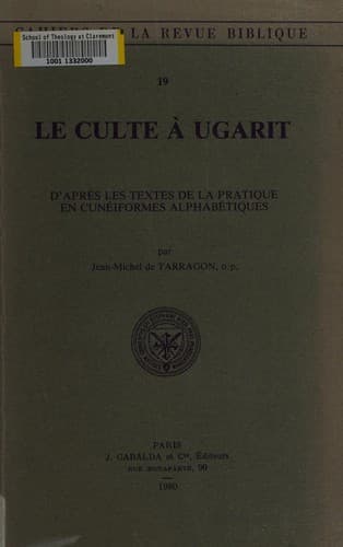 Tapa de Le Culte à Ugarit