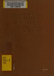 Tapa de Prières eucharistiques des premiers siecles