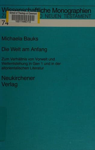 Tapa de Die Welt am Anfang
