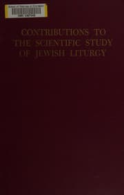 Tapa de Contributions to the scientific study of Jewish liturgy