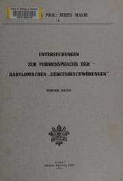 Tapa de Untersuchungen zur Formensprache der babylonischen Gebetsbeschwörungen