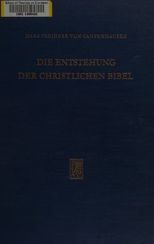 Tapa de Die Entstehung der christlichen Bibel