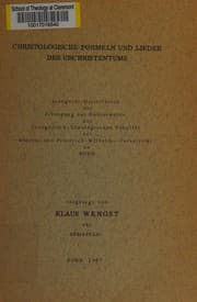Tapa de Christologische Formeln und Lieder des Urchristentums