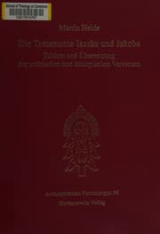 Tapa de Die Testamente Isaaks und Jakobs