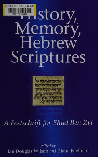 Tapa de History, memory, Hebrew scriptures