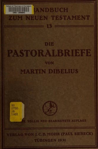 Tapa de Die Pastoralbriefe