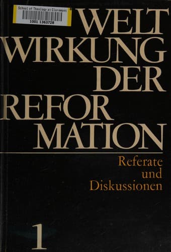 Tapa de Weltwirkung der Reformation
