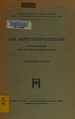 Tapa de Das Auferstehungszeugnis