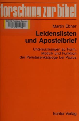 Tapa de Leidenslisten und Apostelbrief