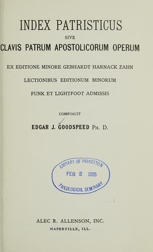 Tapa de Index patristicus