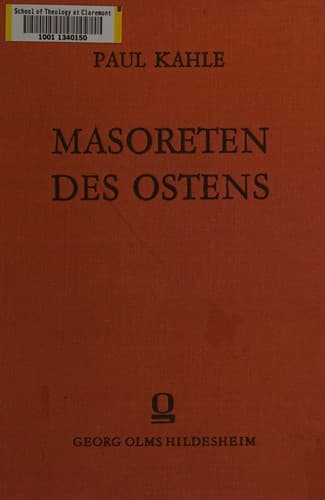 Tapa de Masoreten des Ostens