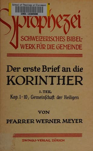 Tapa de Der erste Korinthrbrief