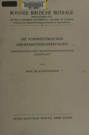 Tapa de Die vorpriesterlichen Abrahams-Überlieferungen