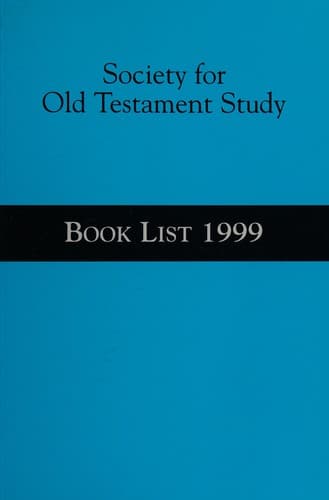 Tapa de Society for Old Testament Study Book List