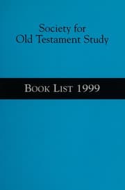 Tapa de Society for Old Testament Study Book List