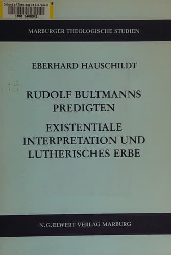 Tapa de Rudolf Bultmanns Predigten