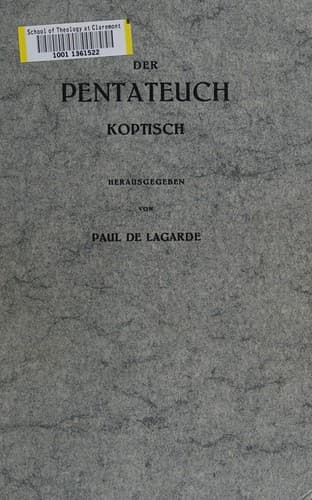 Tapa de Der Pentateuch koptisch