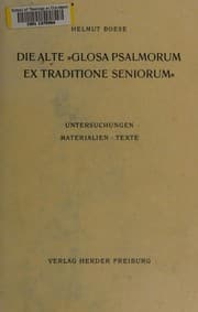 Tapa de Die alte "Glosa psalmorum ex traditione seniorum"
