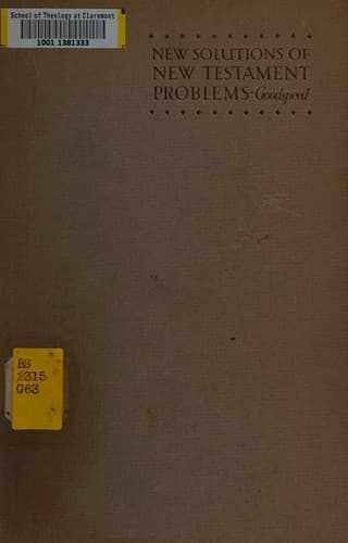 Tapa de New solutions of New Testament problems