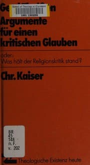 Tapa de Argumente für einen kritischen Glauben