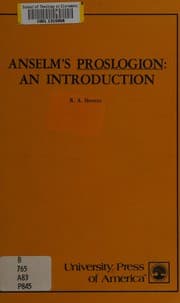 Tapa de Anselm's Proslogion