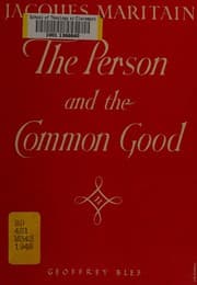 Tapa de The person and the common good