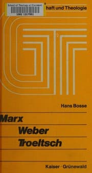 Tapa de Marx, Weber, Troeltsch