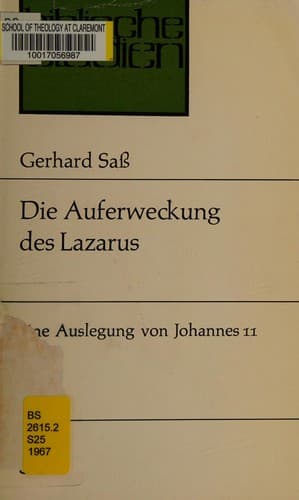 Tapa de Die Auferweckung des Lazarus