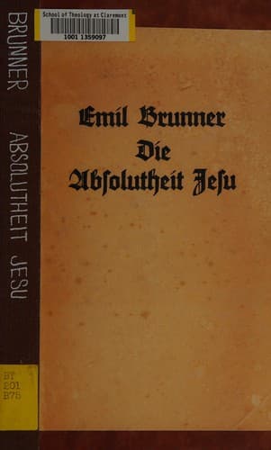 Tapa de Die Absolutheit Jesu
