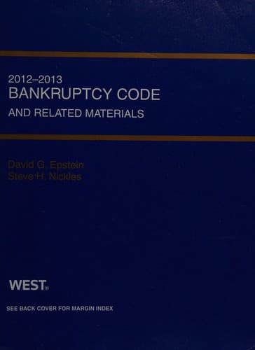 Tapa de 2012-2013 Bankruptcy code and related materials
