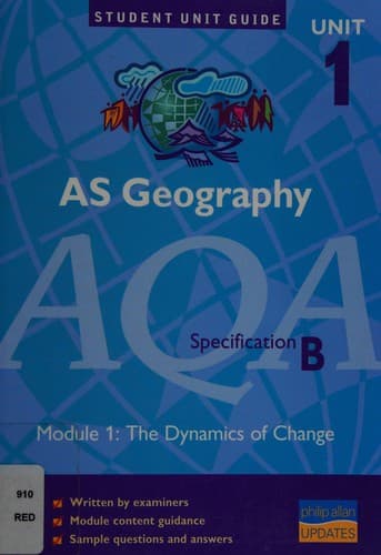 Tapa de AS geography, unit 1, AQA specification B.