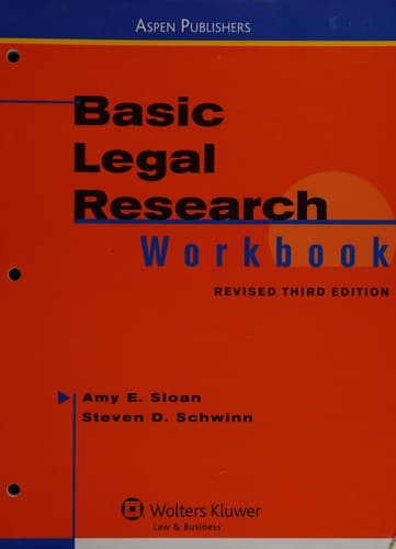 Tapa de Basic legal research workbook