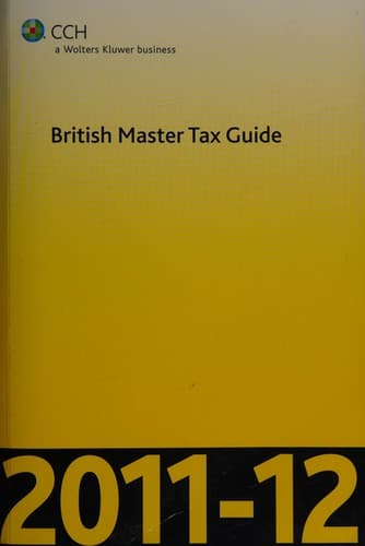 Tapa de British master tax guide, 2011-12
