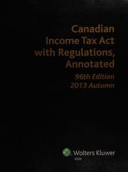 Tapa de Canadian income tax act with regulations, annotated