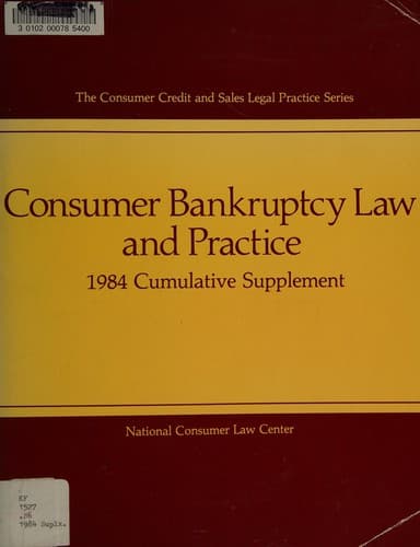 Tapa de Consumer bankruptcy law and practice