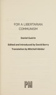 Tapa de For a Libertarian Communism