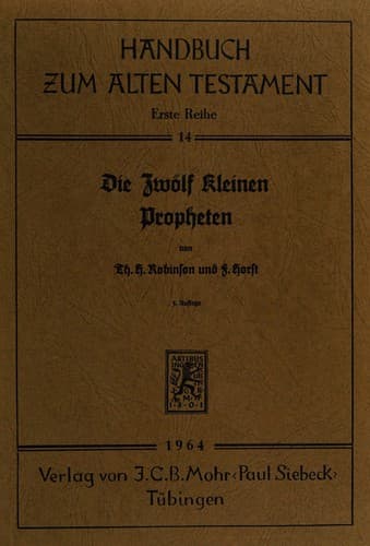 Tapa de Die zẅolf kleinen Propheten