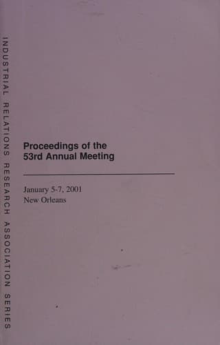 Tapa de Industrial Relations Research Association