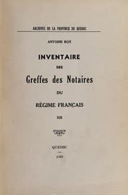 Tapa de Inventaire des greffes des notaires du régime français