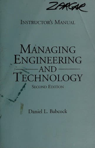 Tapa de Managing Engineering and technology