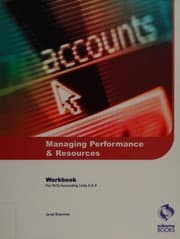Tapa de Managing performance and resources workbook