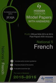 Tapa de National 5 French 2015/16 SQA past and Hodder Gibson model papers