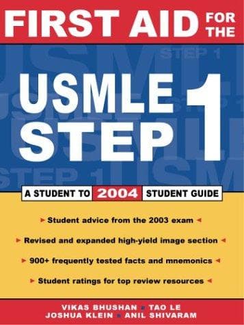 Tapa de First aid for the USMLE step 1, 2004