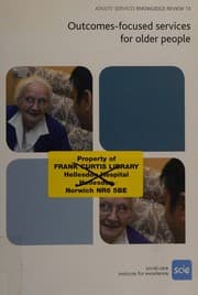 Tapa de Outcomes-focused services for older people