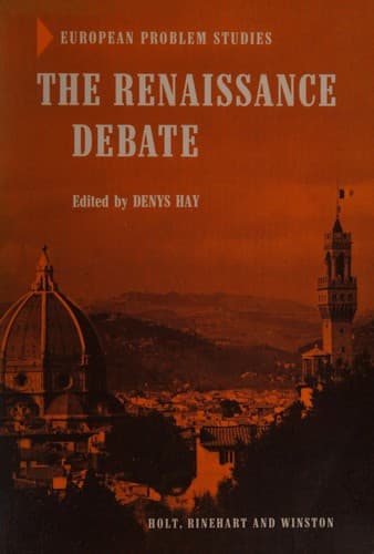 Tapa de The Renaissance debate