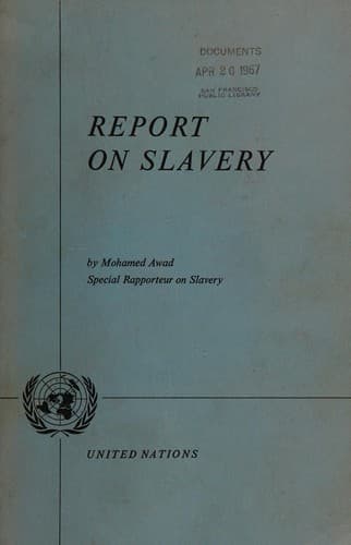 Tapa de Report on slavery