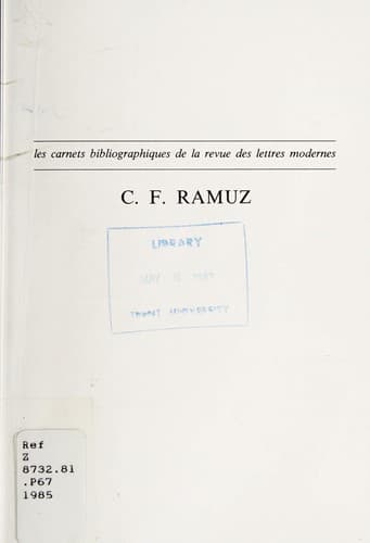 Tapa de C.F. Ramuz