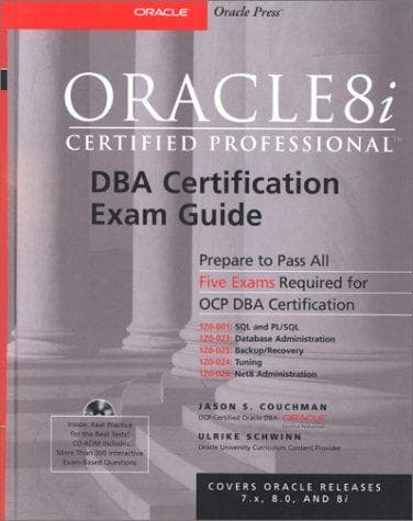 Tapa de Oracle8i certified professional DBA certification exam guide